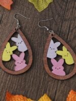 Wholesale Hollow Bunny Drop Earrings