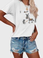 Wholesale I don't give a Print Short Sleeved T-Shirt