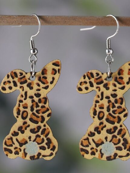 Wholesale Leopard Bunny Earrings