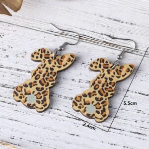 Wholesale Leopard Bunny Earrings