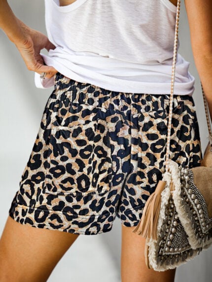 Wholesale Leopard Camo Print Shorts