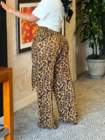 Wholesale Leopard Print Elastic Waist Casual Pants