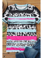 Wholesale Leopard Print Short Sleeve Top