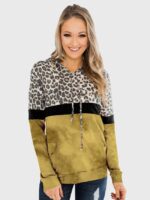 Wholesale Leopard Print Tie-dye Pocket Hoodie