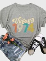 Wholesale Letter And Number Graphic Vintage T-shirt