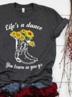 Wholesale Life's A Dance And Daisy Graphic T-shirt