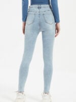 Wholesale Light Blue Ripped Skinny Stretch Jeans