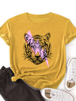 Wholesale Lightning Tiger Print Short Sleeve T-Shirt