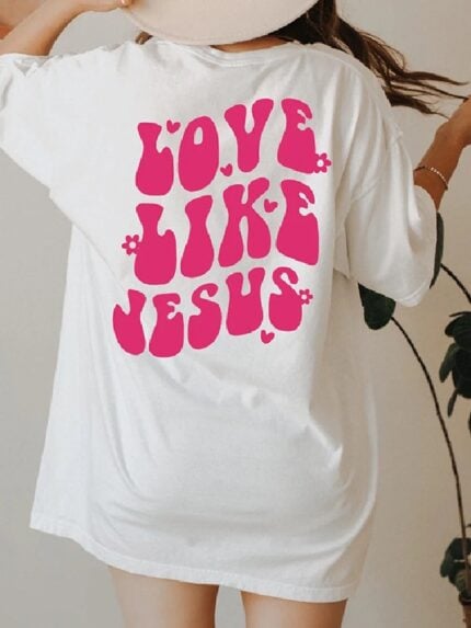 Wholesale Love Like Jesus Print Short Sleeve T-shirt