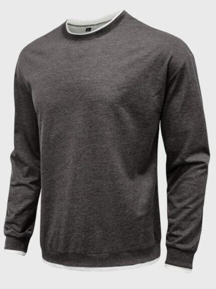 Wholesale Men drop shoulder round neck long sleeve top