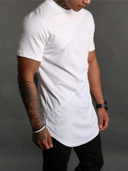 Wholesale Men's Splicing Fitness T-Shirt