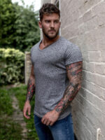 Wholesale Men's V-neck Fitness T-Shirt