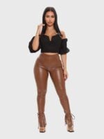 Wholesale Micro Flared Skinny Leather Trousers