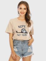 Wholesale NOPE NOT TODAY Tiger Print Short Sleeve Tee