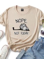 Wholesale NOPE NOT TODAY Tiger Print Short Sleeve Tee