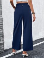 Wholesale Navy High Waist Straight Leg Lounge Pants