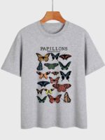 Wholesale Papillons Butterfly Print Short Sleeve T-Shirt