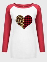 Wholesale Patchwork heart printed T-shirt