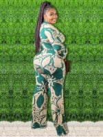 Wholesale Plus Fashion Print Sexy Two Piece Set