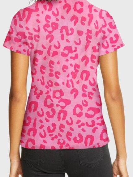 Wholesale Polka Dots Leopard Print Short Sleeve Top