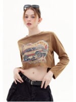 Wholesale Round-neck Car Graphic Vintage T-shirt