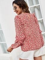 Wholesale Round neck floral print long-sleeve shirt