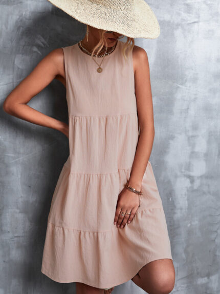 Wholesale Round-neck loose cake dress