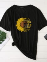 Wholesale SHE'S SUNSHINE Print Short Sleeve T-shirt