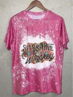 Wholesale SUNSHINE And WHISKEY Print Short Sleeve Tee