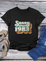 Wholesale Sassy since1983 Print Short Sleeve T-Shirt