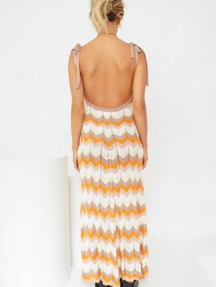 Wholesale Sexy Open back Cutout Paneled Beach Dress