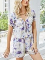 Wholesale Sexy Tie-dye ruffled loungewear