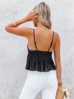 Wholesale Sexy V-Neck Open Back Ruffle Camisole