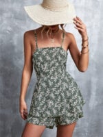 Wholesale Sexy backless strappy floral jumpsuit