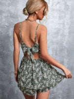 Wholesale Sexy backless strappy floral jumpsuit