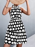 Wholesale Sexy halterneck polka-dot backless dress