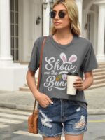 Wholesale Show Bunny Print Short Sleeve T-Shirt