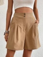 Wholesale Simple High Waist Elasticized Shorts