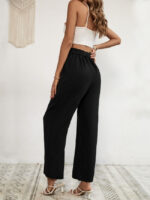 Wholesale Simple Solid Color Tie Wide Leg Pants