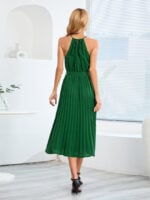 Wholesale Sleeveless Pleated dress with belt