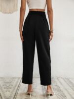 Wholesale Solid Color High Waist Button Pant