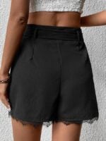 Wholesale Solid Color Lace Panel Shorts