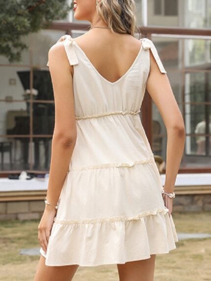 Wholesale Solid Color V Neck Slip Mini Dress