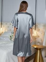 Wholesale Solid Color V-neck Satin Nightdress