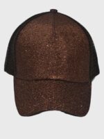 Wholesale Solid Sequined Mesh Panel Hat