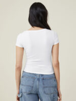 Wholesale Square Neck Slim Short Sleeve T-Shirt