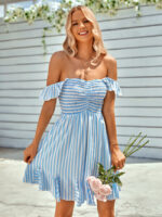 Wholesale Striped Ruffle Slip Mini Dress