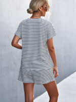 Wholesale Striped T-Shirt Shorts Two-Piece Set