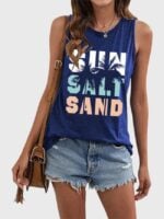 Wholesale Sun Salt Sand Print Casual Tank Top