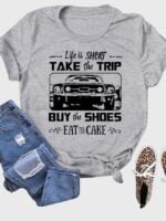 Wholesale Take The Trip Print Short Sleeved T-Shirt